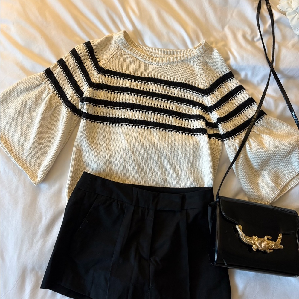 Vintage Black and White Striped Sweater